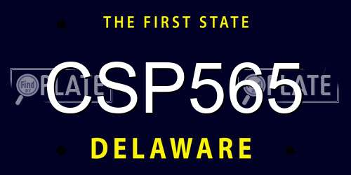 CSP565 Delaware License Plate