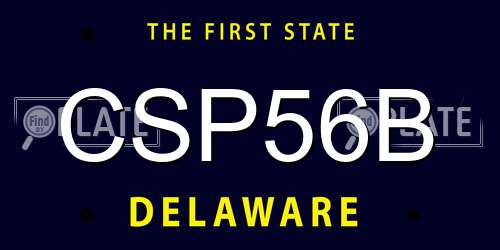 CSP56B Delaware License Plate