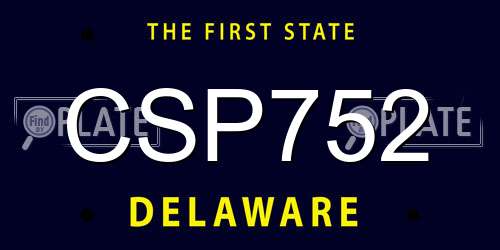 CSP752 Delaware License Plate