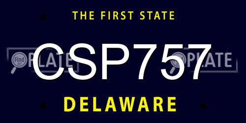 CSP757 Delaware License Plate