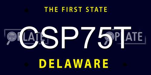 CSP75T Delaware License Plate