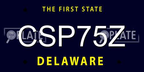 CSP75Z Delaware License Plate