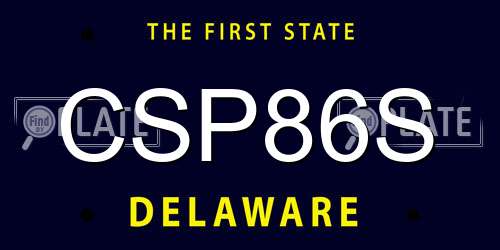 CSP86S Delaware License Plate