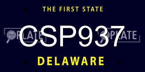 CSP937 Delaware License Plate