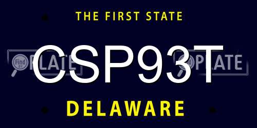 CSP93T Delaware License Plate