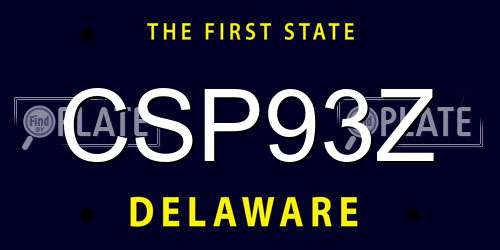 CSP93Z Delaware License Plate