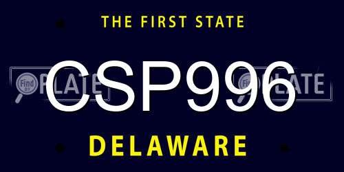 CSP996 Delaware License Plate