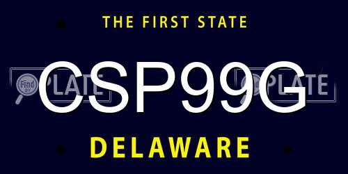 CSP99G Delaware License Plate