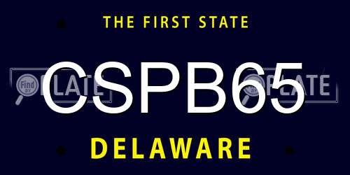 CSPB65 Delaware License Plate
