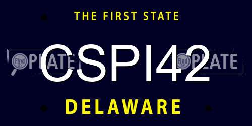 CSPI42 Delaware License Plate