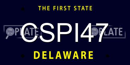 CSPI47 Delaware License Plate
