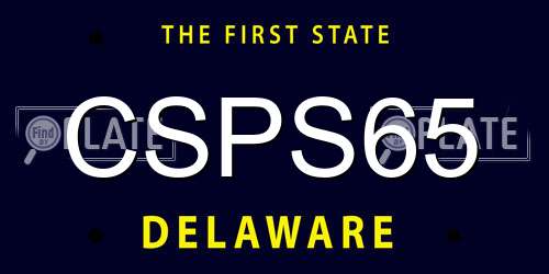 CSPS65 Delaware License Plate