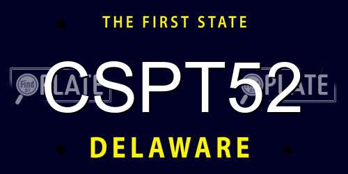 CSPT52 Delaware License Plate