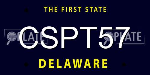 CSPT57 Delaware License Plate