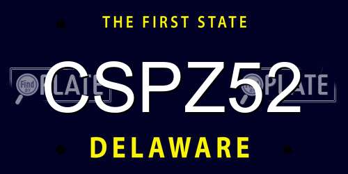 CSPZ52 Delaware License Plate
