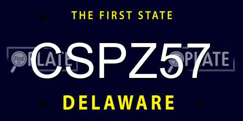 CSPZ57 Delaware License Plate