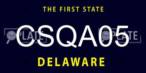 CSQA05 Delaware License Plate