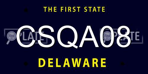 CSQA08 Delaware License Plate