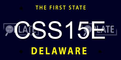 CSS15E Delaware License Plate