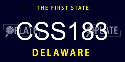CSS183 Delaware License Plate
