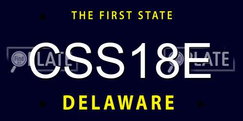 CSS18E Delaware License Plate