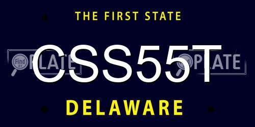 CSS55T Delaware License Plate