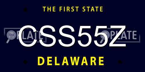CSS55Z Delaware License Plate