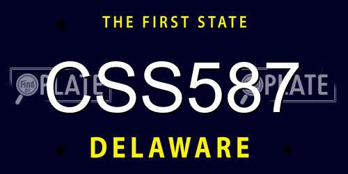 CSS587 Delaware License Plate