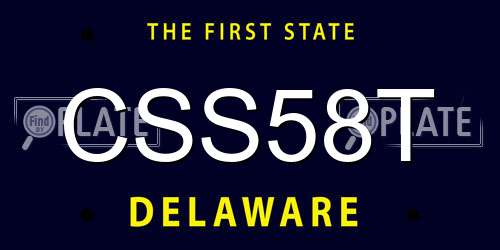 CSS58T Delaware License Plate