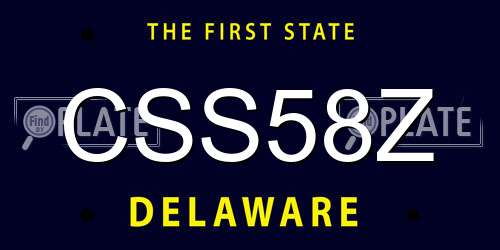 CSS58Z Delaware License Plate