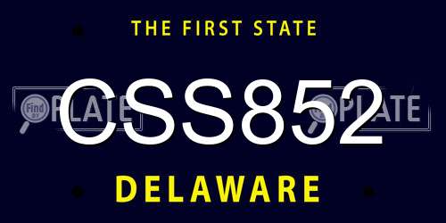 CSS852 Delaware License Plate