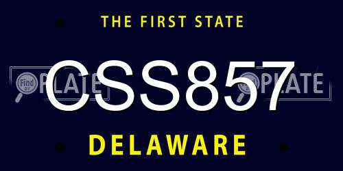 CSS857 Delaware License Plate