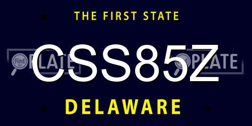 CSS85Z Delaware License Plate