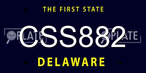 CSS882 Delaware License Plate