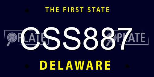 CSS887 Delaware License Plate