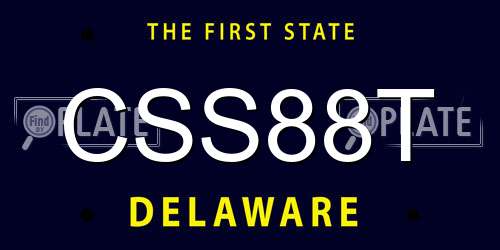 CSS88T Delaware License Plate