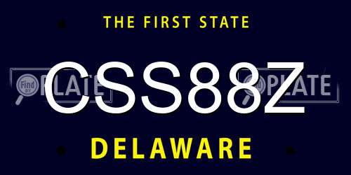 CSS88Z Delaware License Plate