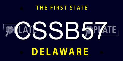 CSSB57 Delaware License Plate
