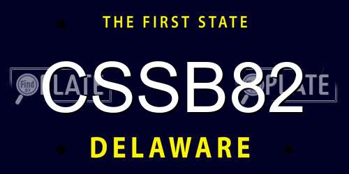 CSSB82 Delaware License Plate