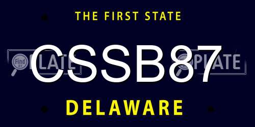 CSSB87 Delaware License Plate