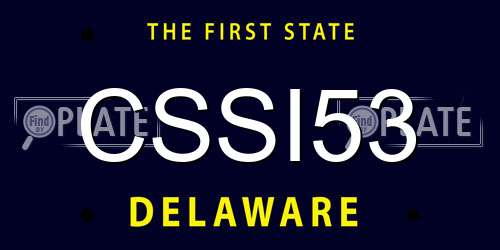CSSI53 Delaware License Plate