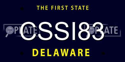 CSSI83 Delaware License Plate