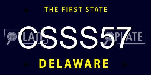 CSSS57 Delaware License Plate