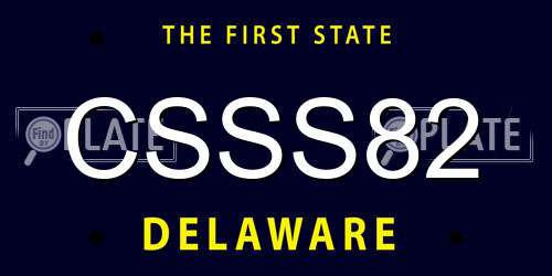 CSSS82 Delaware License Plate