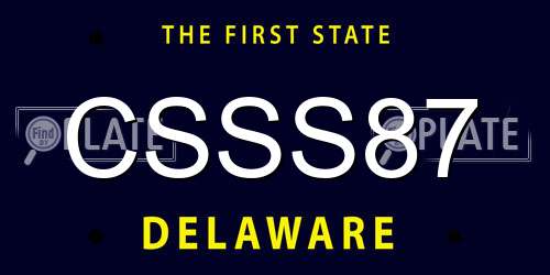 CSSS87 Delaware License Plate