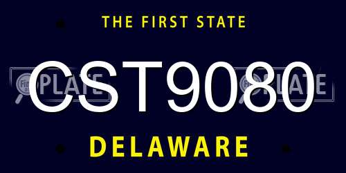 CST9080 Delaware License Plate
