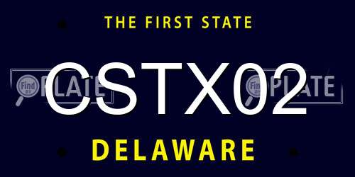 CSTX02 Delaware License Plate