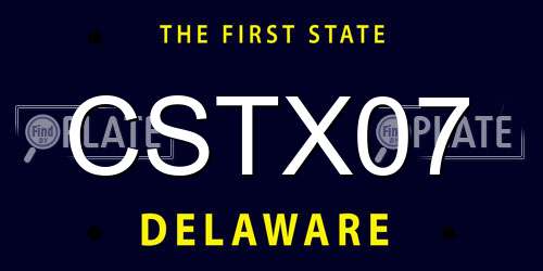 CSTX07 Delaware License Plate