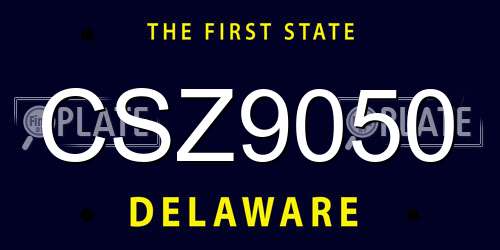 CSZ9050 Delaware License Plate