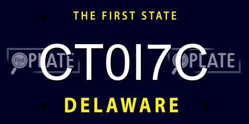 CT0I7C Delaware License Plate
